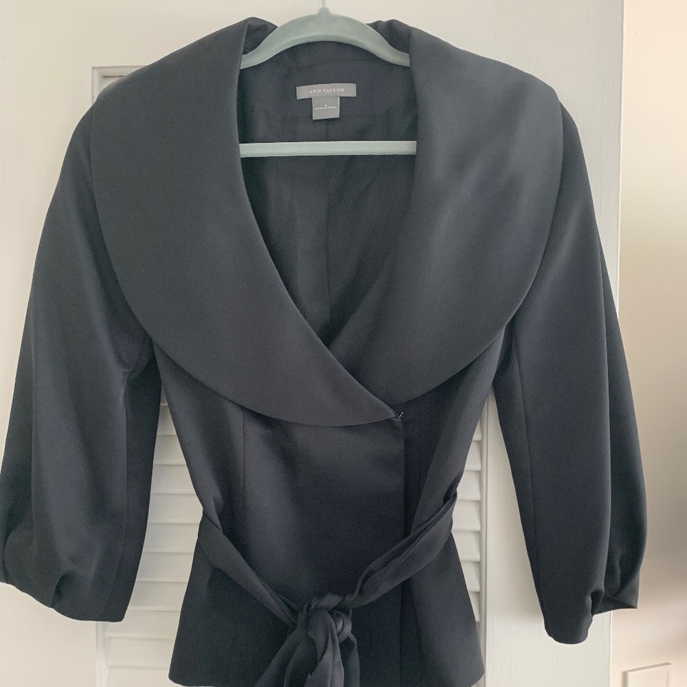 Ann Taylor Black Jacket/Blazer (SM)